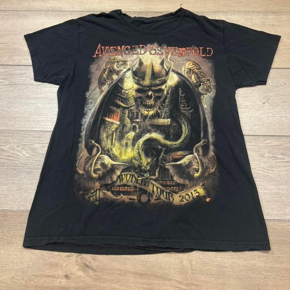 Avenged Sevenfold T-Shirt Mens World Tour 2015 Graphic Band Tee Black